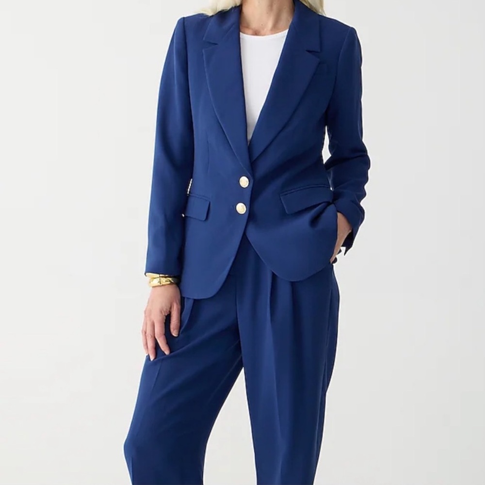 J. Crew Willa suit set in city crepe-cream